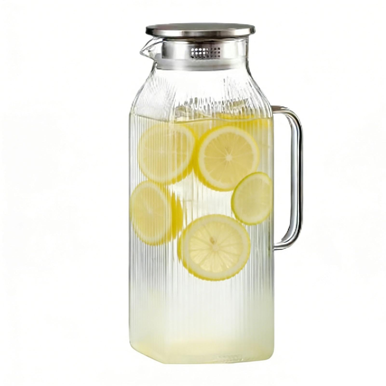 Carafe d'eau en verre épais 2 L avec poignée pour éviter les pichets trop petits