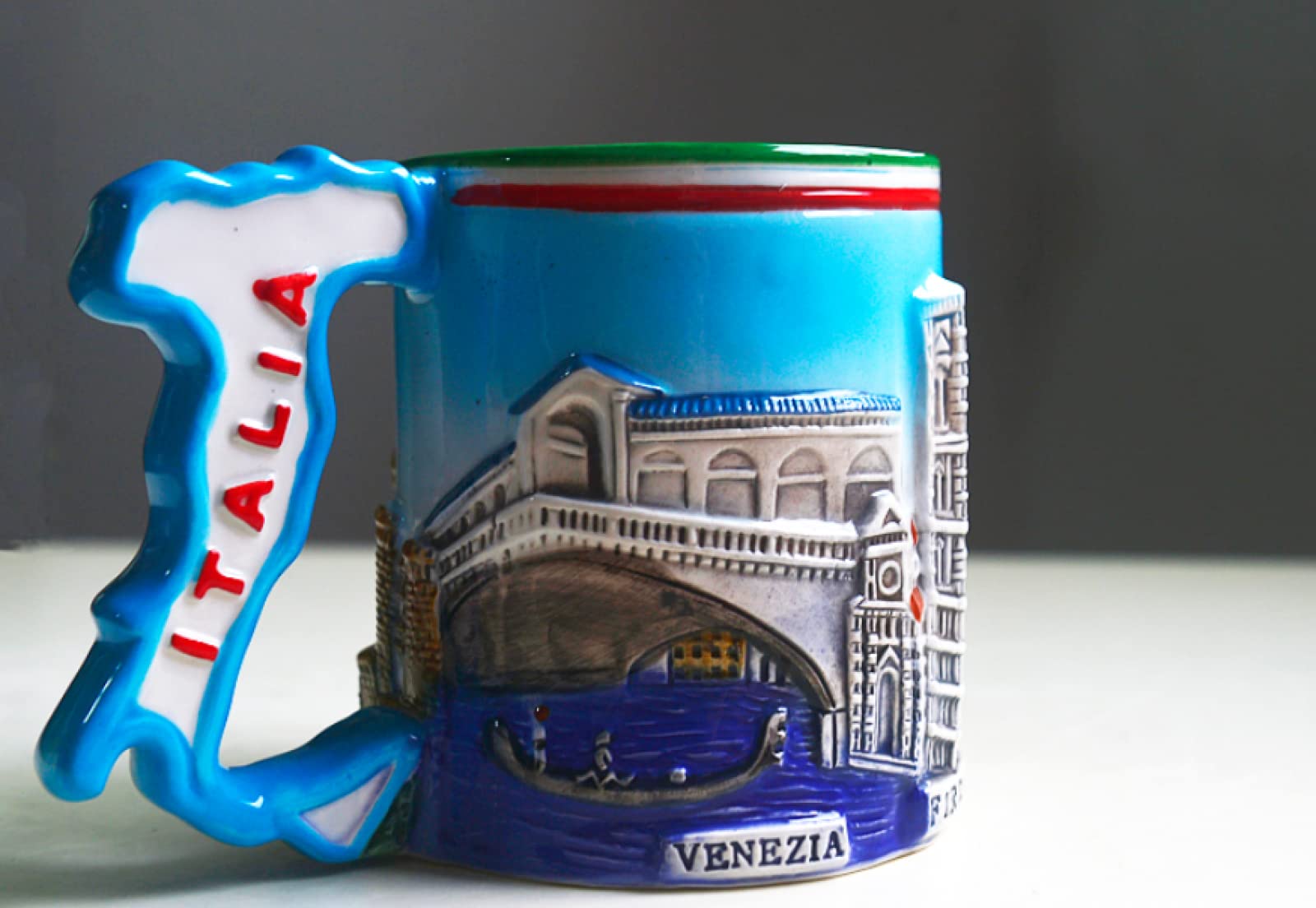 Tazza da caffè in ceramica fatta a mano Rilievo tridimensionale Torre della città Tazza da tè Ceramica Tazza da caffè Viaggio Città Tazza da latte d'avena Regalo di nozze per ufficio e casa