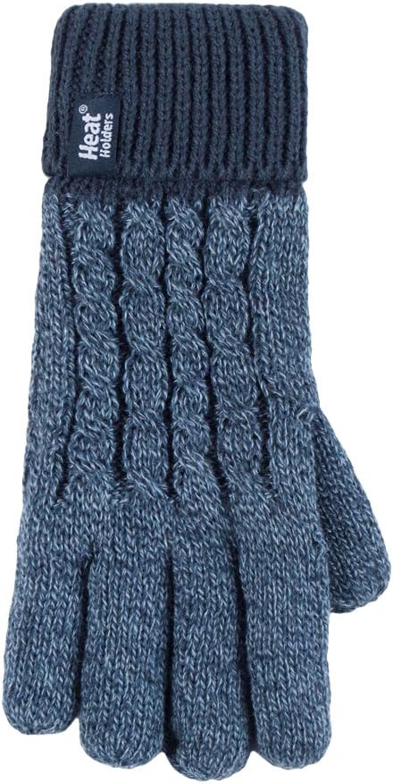 HEAT HOLDERS - Kids Boys Knitted Thick Winter Cold Weather Hat and Gloves Set (7-10 Years, DN1P7)