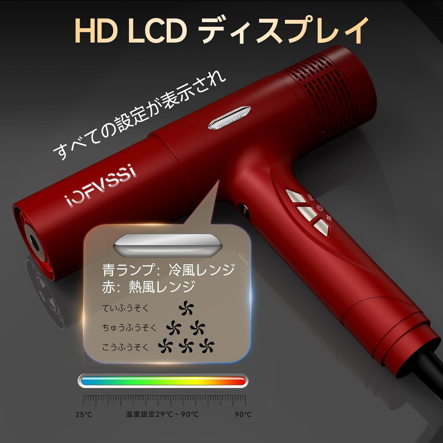 Amazon | IOFVSSIドライヤー 大風量 ヘアドライヤー 高濃度マイナス