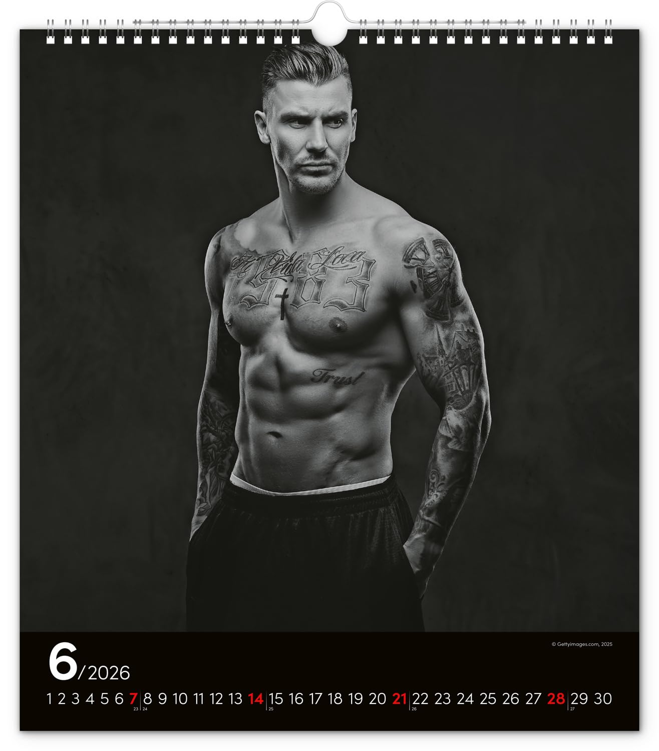 Men 2026, Wandkalender Nackte Männer Erotik Kalender, Sexy Kalender XXX Erotiek Männerkalender 30 x 34 cm