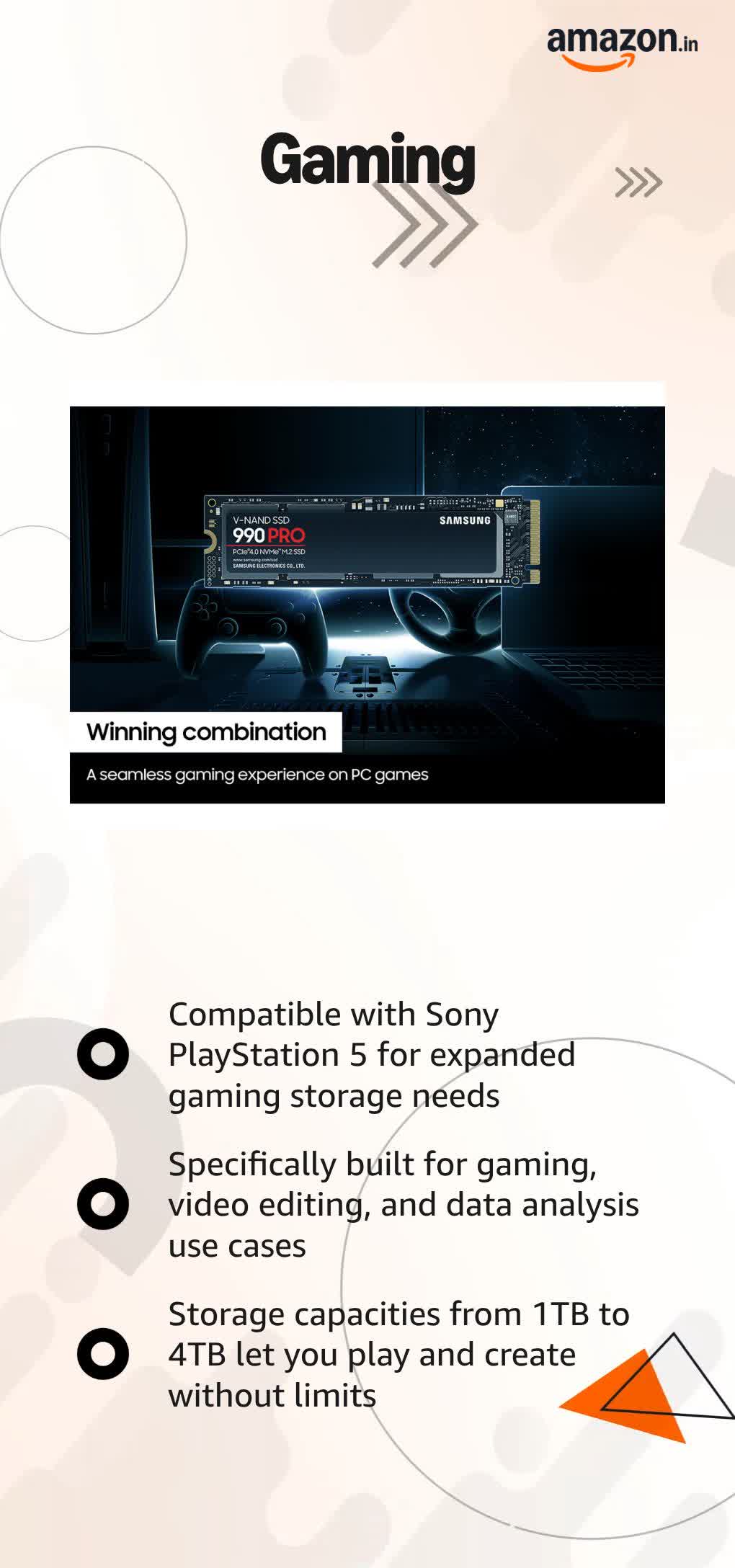 SAMSUNG 990 PRO SSD 2TB PCIe 4.0 M.2 Internal Solid State Hard Drive