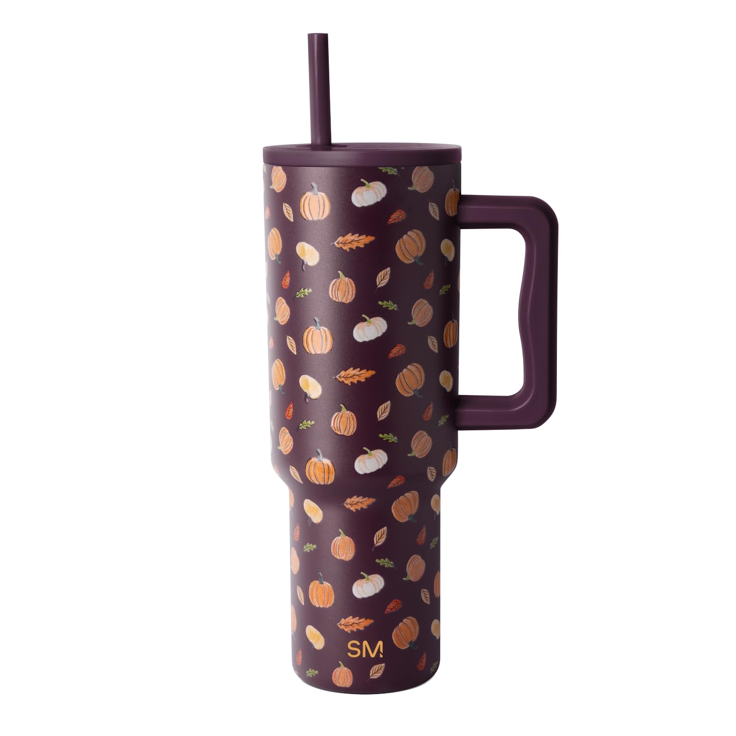 Simple Modern Halloween Tumbler with Handle | 40oz | Pumpkins | Trek Tumbler, Travel Mug | Insulated Water Bottle, Cupholder Friendly, Stainless Steel Cup, Pumpkin & Leaves