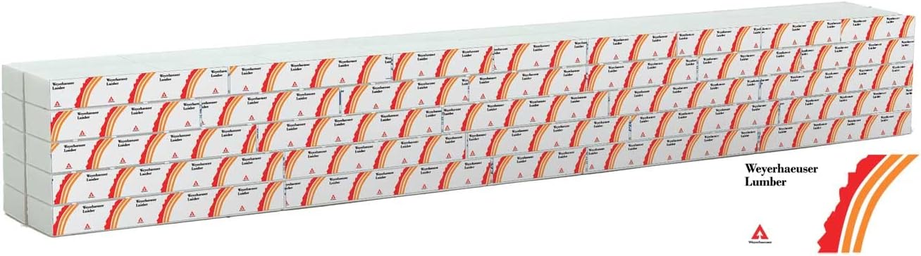 Walthers HO Scale Wrapped Lumber Load/72' Centerbeam Flatcar - Weyerhauser
