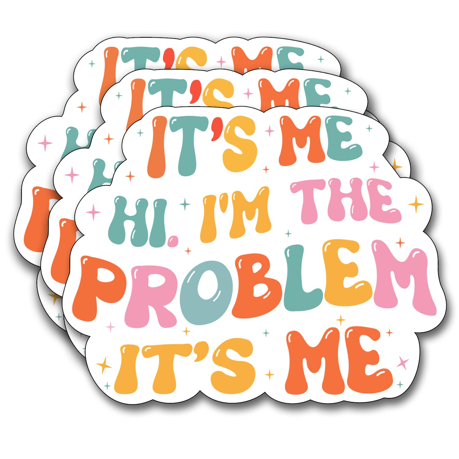 (3Pcs) It's Me Hi I'm the Problem It's Me Sticker, Funny Motivational Sayings Humorous Decal Decorate Books Laptop Phone, Water Bottles Kindles,