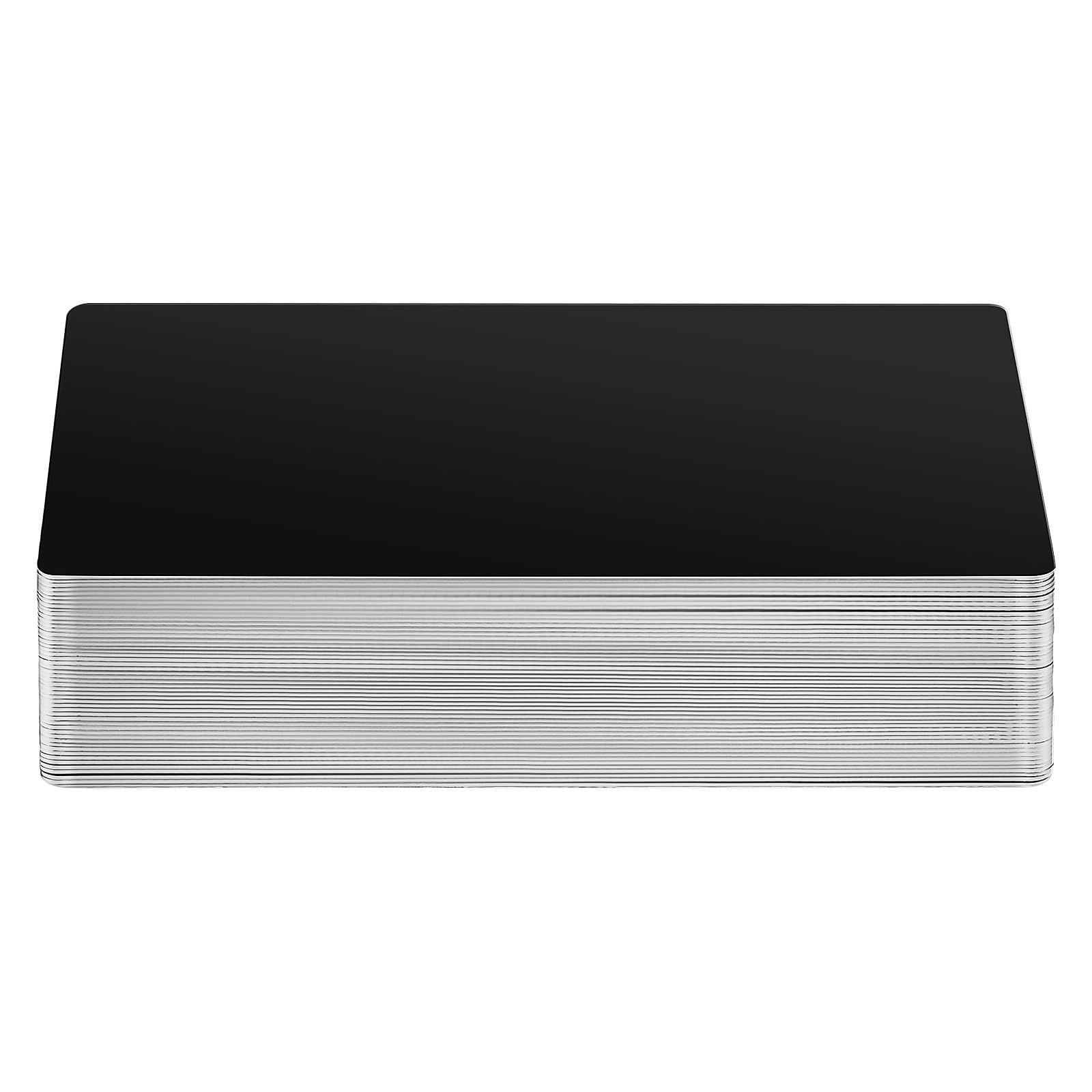 Laser Justierkarte aus Schwarzem Metall, 300 Stück | Aluminium, 8, 6x5, 1cm und 0, 5cm , für Präzise Gravurarbeiten, für Ingenieure und Techniker