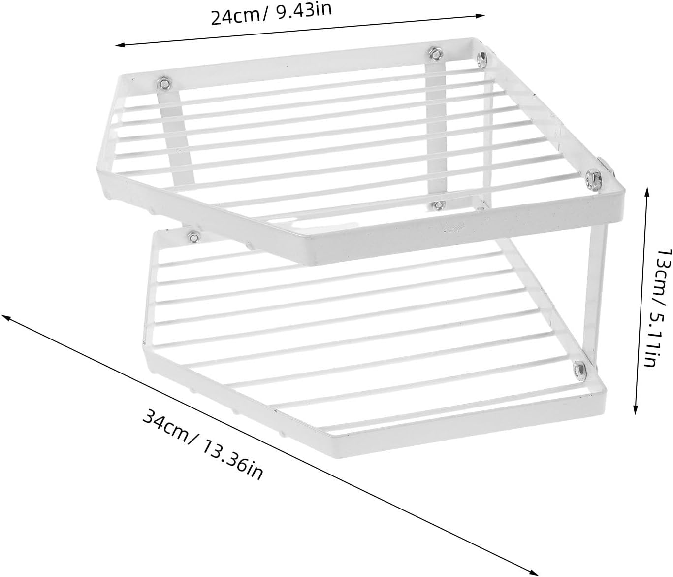 Corner Kitchen Counter Organizer Shelf - 2-Tier Metal Pot Rack Stand For Sorting Pots Pans Condiments - Space-Saving Multi-Layer Spice Holder For Festival Gathering