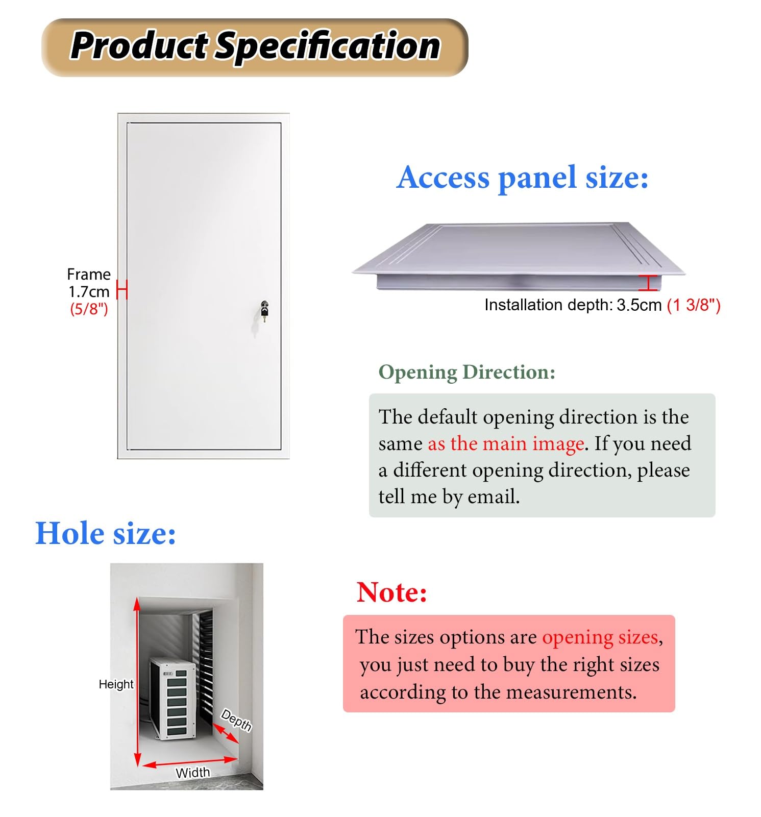 Aluminiowy panel dostępu Drzwi inspekcyjne na zawiasach, drzwi serwisowe HVAC na poddaszu/fabryce/hotelu(22x36in)