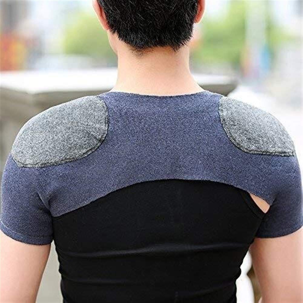 Double Shoulder Support，Shoulder Brace Wool Cashmere Warm Shoulder Wrap Shoulder Sleeve Shoulder Protector Pain Relief for Men Women (Color : Dark Gray)