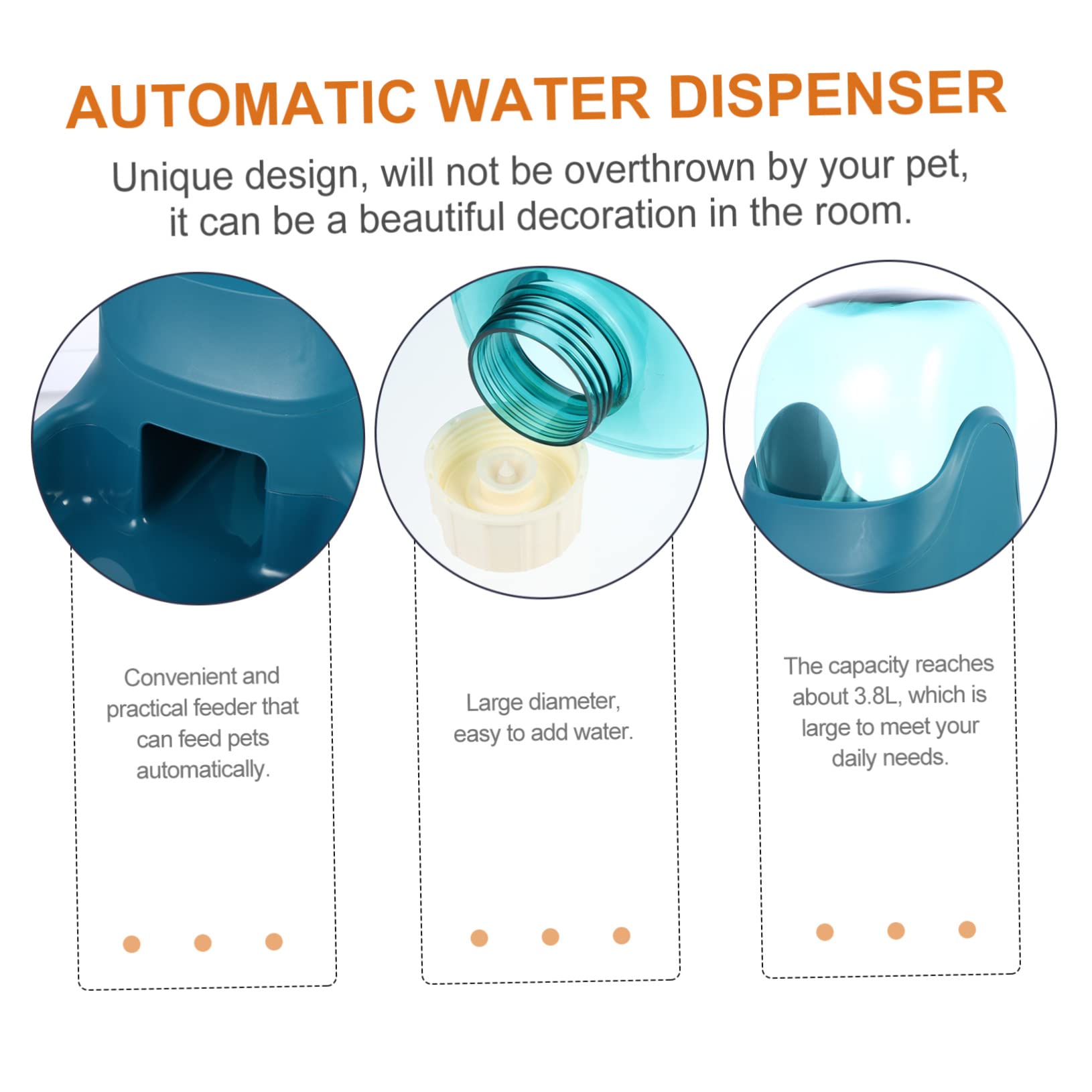 minkissy Comedero Bebedero Automático para Mascotas y Gatos, Dispensador de Agua 3.8l, Plástico Desmontable Fácil de Limpiar, Verde, Hogar