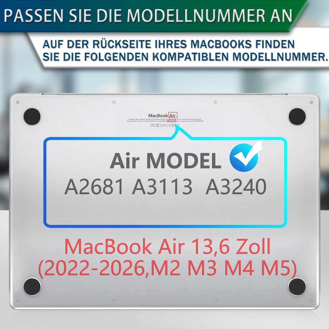 Magnetischer Sichtschutz für MacBook Air 13,6 & 13 Zoll (2022-2026, M2-M5) Blickschutzfilter Anti Blaulicht