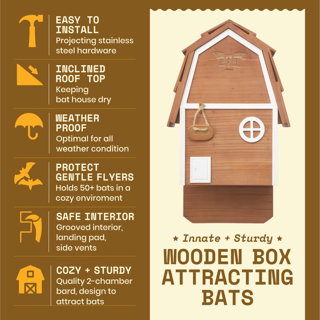 WildYard - Big Bat Barn Mini, Bat House for Outside - Artificial Roost Kit for Wall-Mount - Bat Houses for Backyards - Image 3
