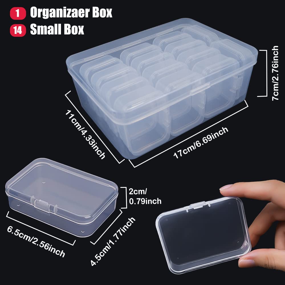 GUUZI 10pcs Mini Boîtes De Rangement Rectangulaires En Plastique