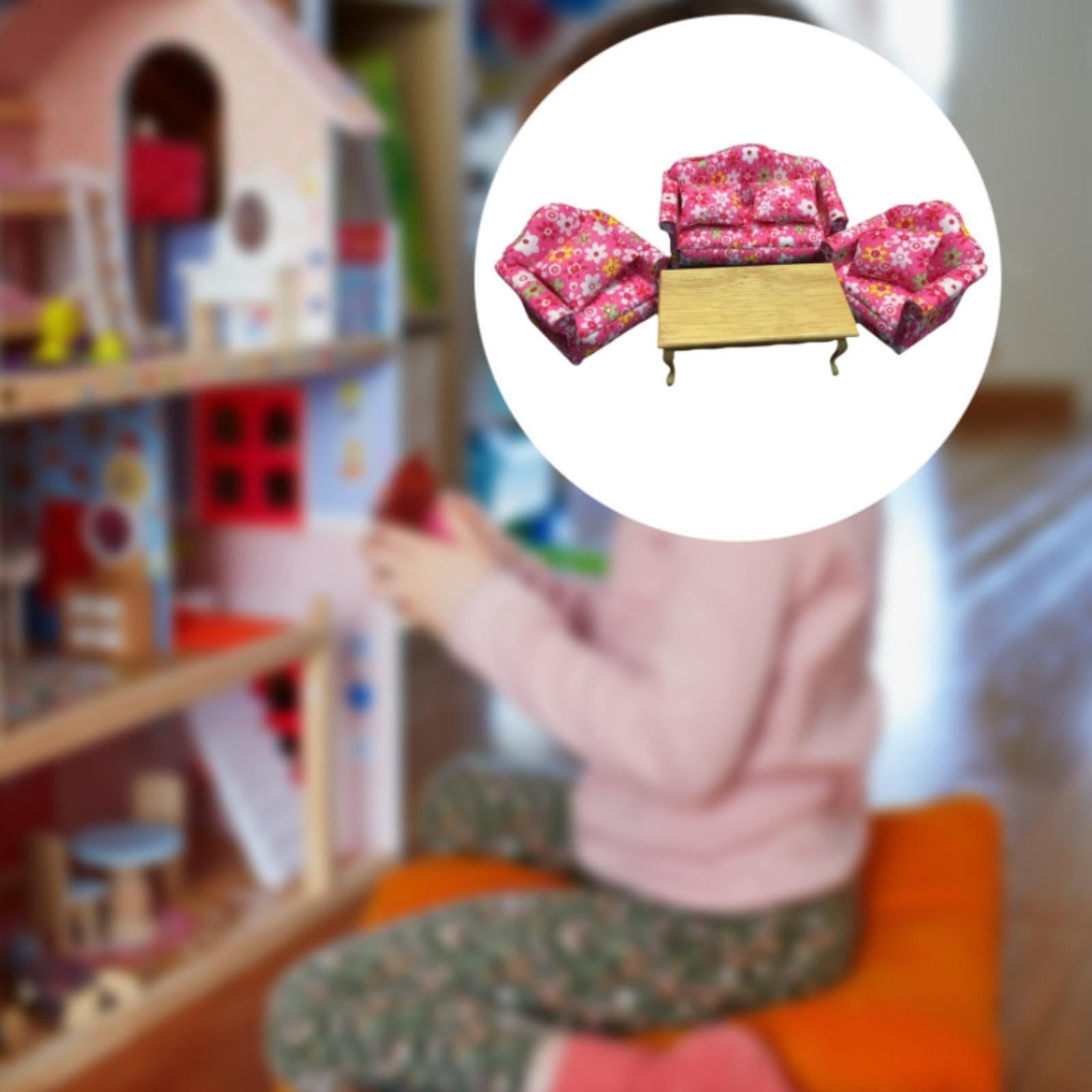 Divano in Miniatura per Casa delle Bambole in 1:12, Accessori per Giorno, Stile C