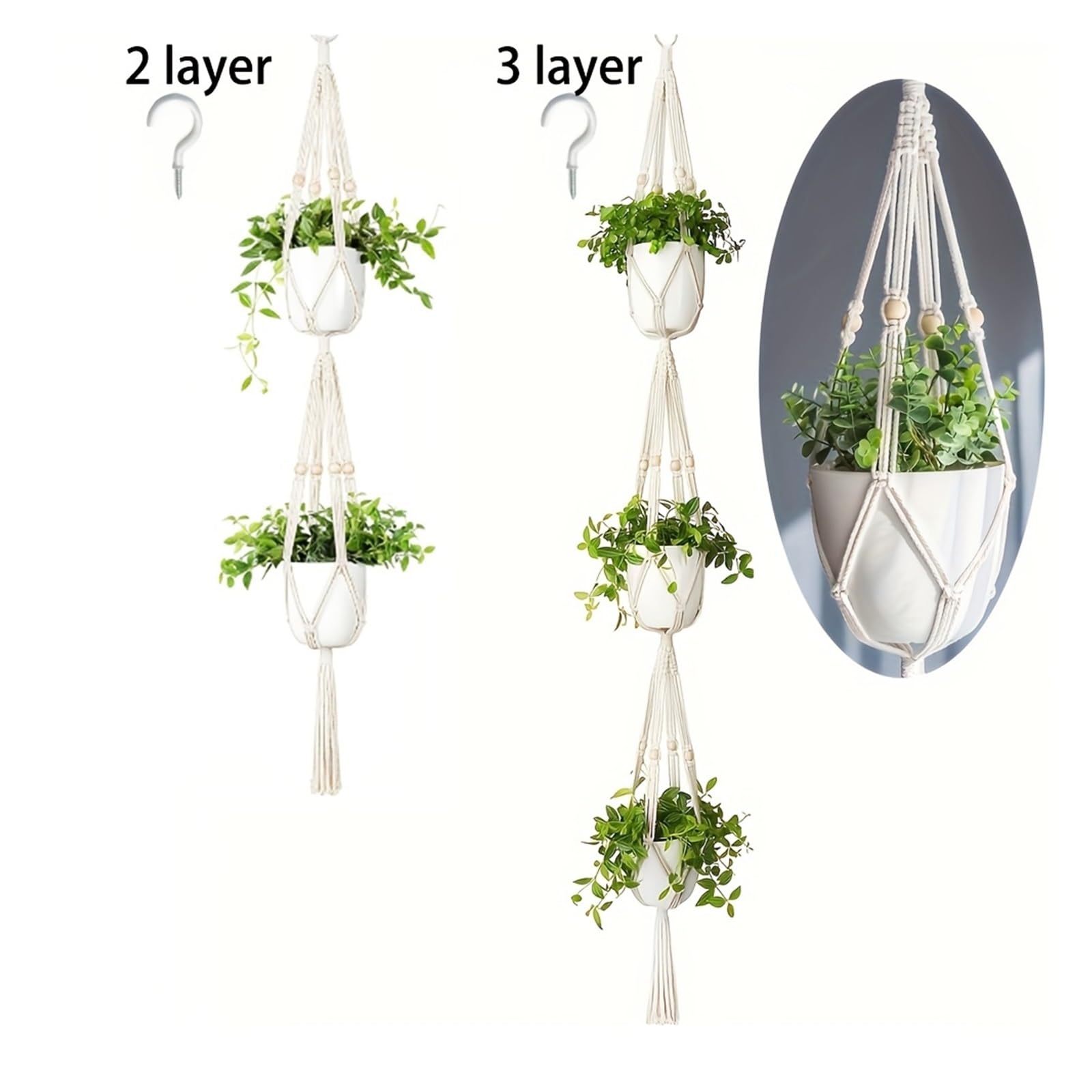 Suspension Plante Cintre for Plantes en Perles à 2/3 Niveaux