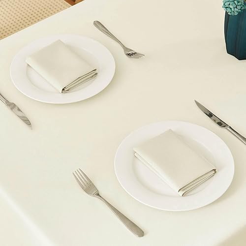 Miniatura 2 de Mantel rectangular de 52x70 pulgadas de lino texturizado impermeable, resistente a las manchas y a las arrugas, lavable, mantel decorativo de tela