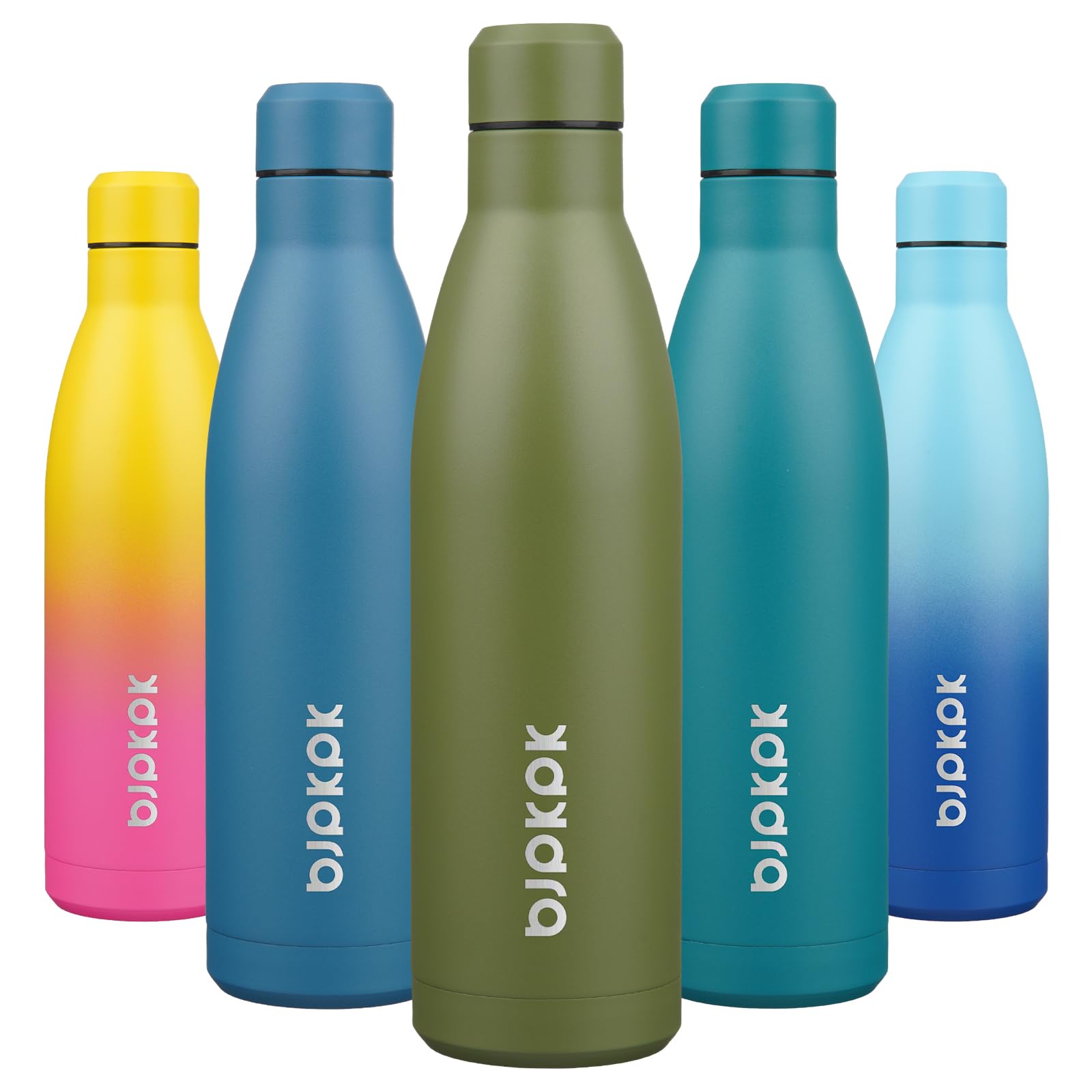 BJPKPK 25oz Insulated Water Bottle Double Wall Vacuum Insulated Stainless Steel Water Bottles for Spots Keep Cold and Hot,Olive Green