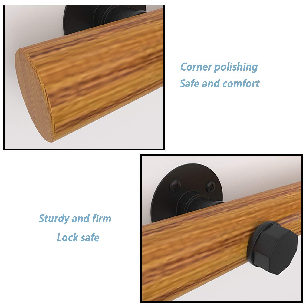 Scala in pino massiccio, kit completo, ringhiera rotonda in legno, lunghezza 250 cm, resistente, per ristrutturazione e sicurezza della casa