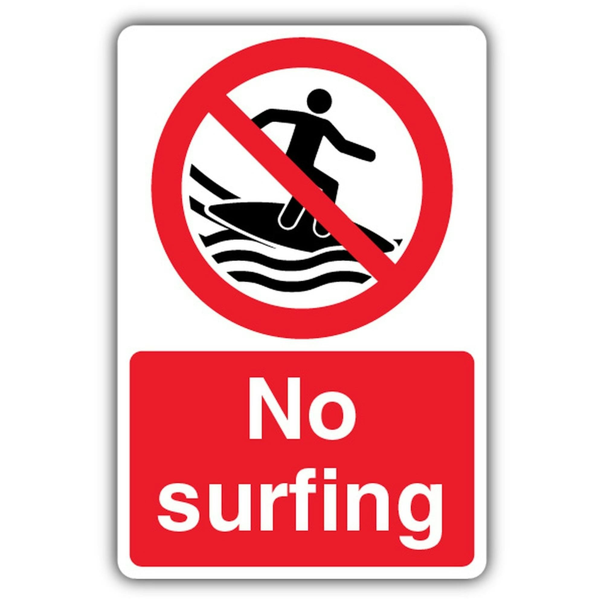 V Safety Panneau interdiction de surfer 450 x 600 mm Plastique rigide 2 mm Fabriqué en Grande-Bretagne