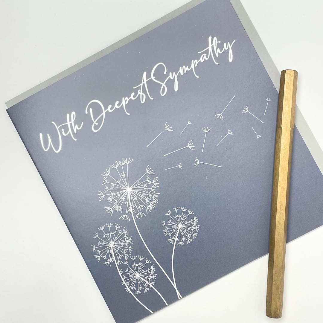 Sorry For Loss Of Your Dad Sympathy Card - Dandelion Condolences Card With Blank Inside