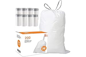 Code H (200 Count) 8-9 Gallon Heavy Duty Drawstring Plastic Trash Bags...