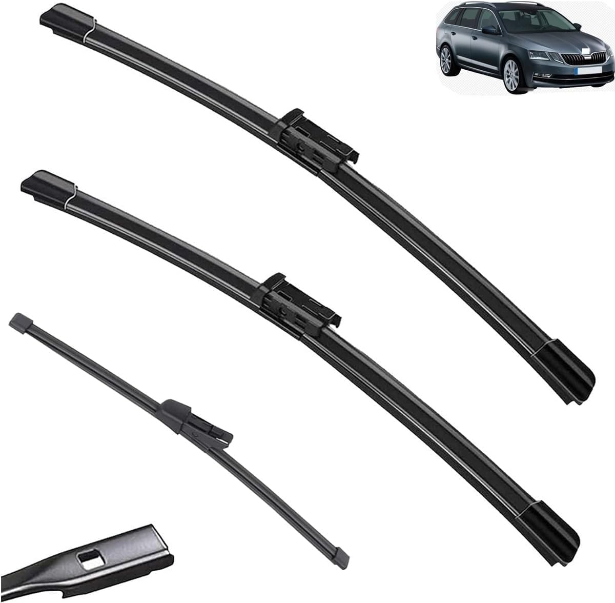 ANYANH Car Windscreen Wipers for SKODA Octavia 5E A7 Kombi 2013–2018, All-Weather Performance Front Rear Wiper Blades Set Wipers Replacement Kit