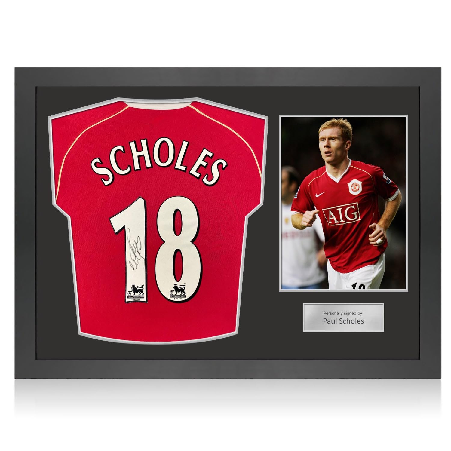 Exclusive Memorabilia Paul Scholes Signed Original Manchester United 2006-07 Football Shirt. Icon Frame