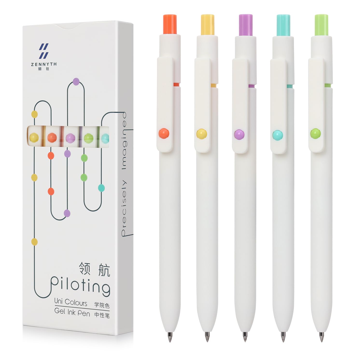 FIOVER Gel Pens, 5pcs 0.5mm Quick Dry Black Ink Fine Point Smooth Writing Pens High-End Series Ballpoint for Office School Supplies, Gifts for Women and Men