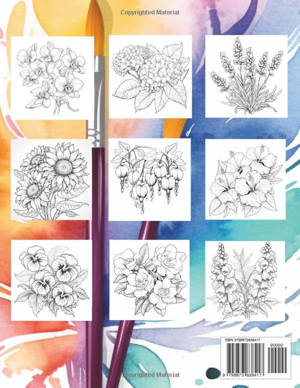 Watercolor painting book: Flowers (Watercolor painting books collection) - Image 2