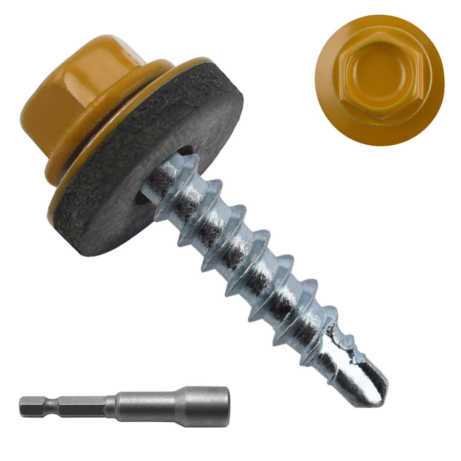 Black Hex Roofing Screws - Self-Drilling Metal Fasteners -27