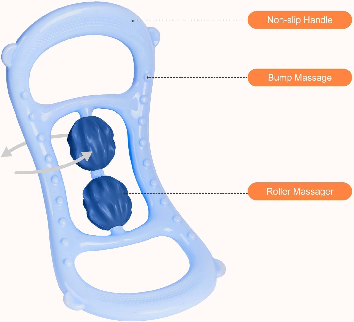 Turbid neck massage - deep tissue, dual trigger points for pain relief - Massage roller with light, portable, handheld massage - handle (white) for relief from pain relief Turbid neck massage - deep tissue, dual trigger points for pain relief - Massage roller with light, portable, handheld massage - handle (white) for relief from pain relief