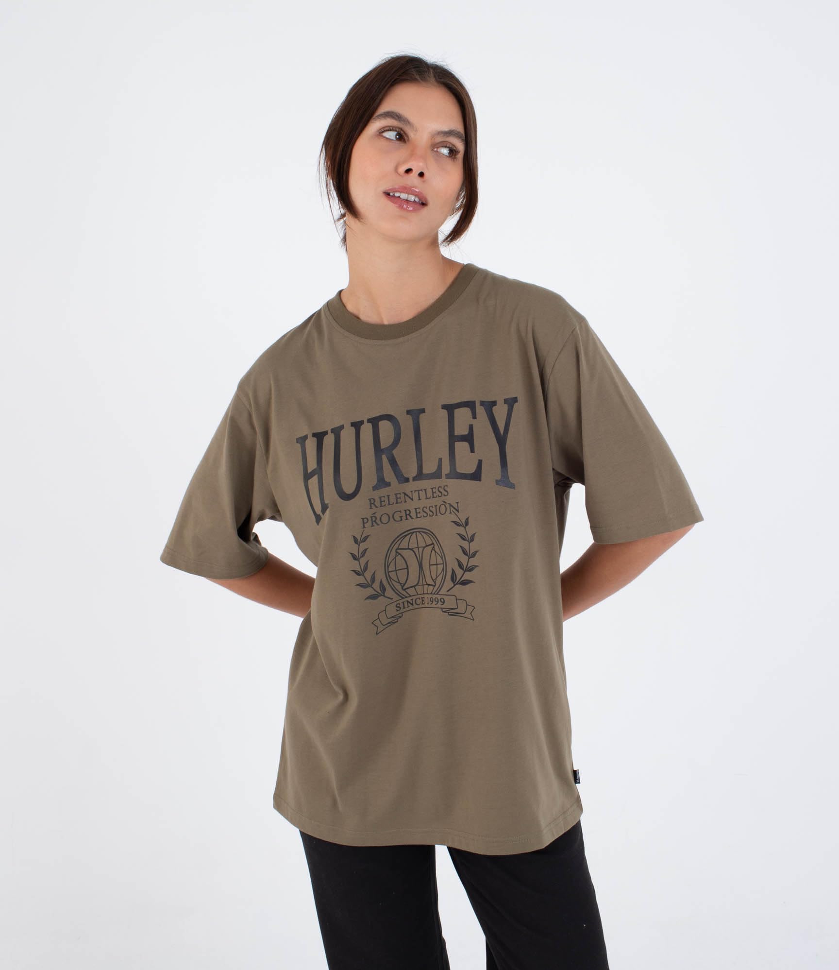 Hurley Womens Short Sleeve Rebulid T-Shirt, Cream, S EU
