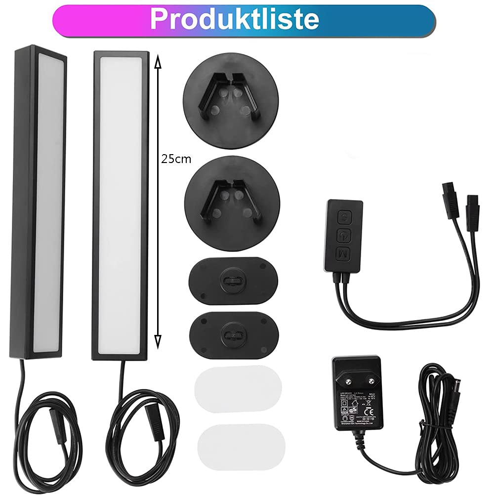 Lampada da tavolo RGB da 2 pezzi, lampada da gioco sincronizzata con la musica, lampada da scrivania del soggiorno dimmerabile, barra luminosa LED Smart con dimmerabile e telecomando
