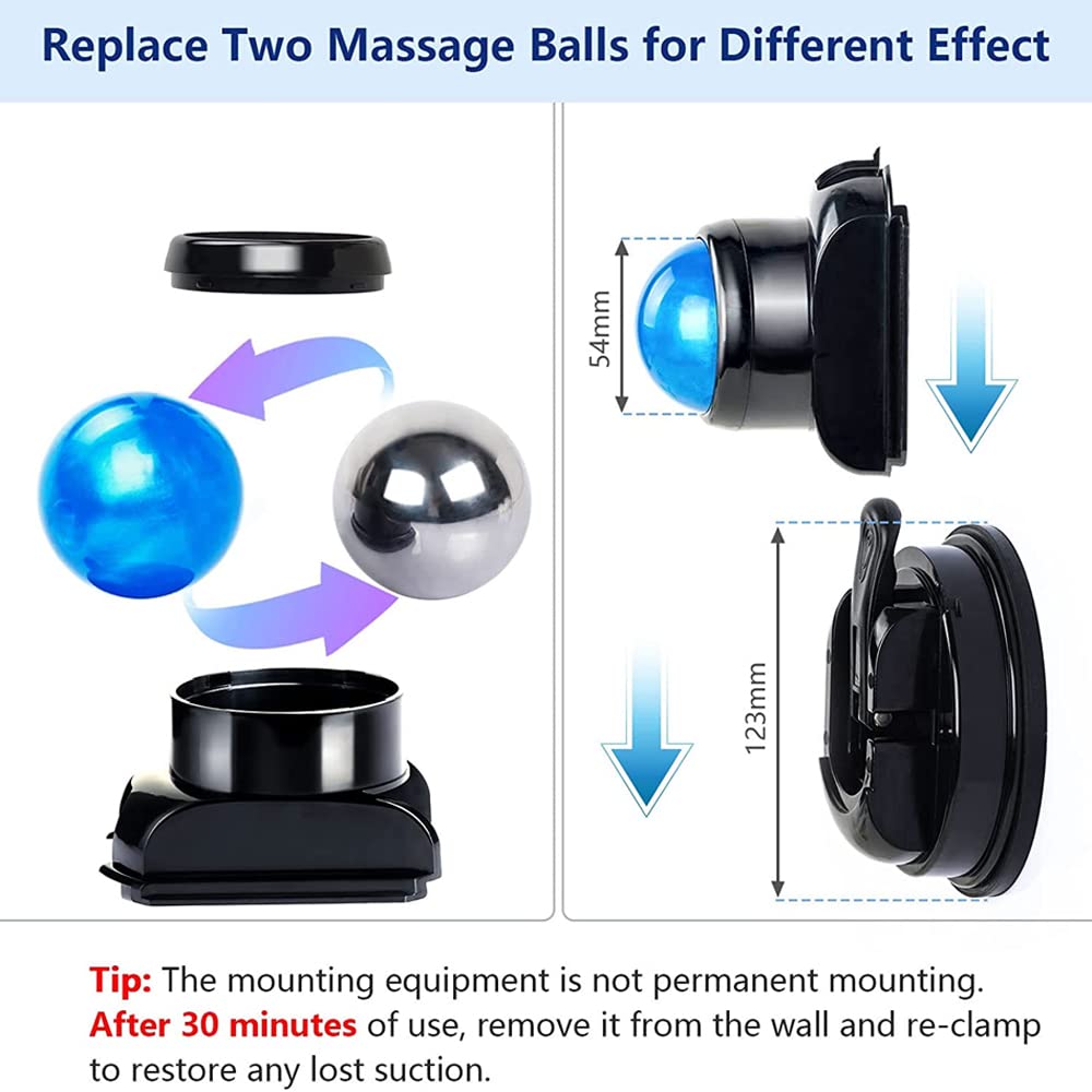 Masajeador de espalda con ventosa for aliviar el dolor de fascitis plantar, masajeador de tejido profundo con bola de masaje muscular montable for aliviar el dolor(Ice Balls)
