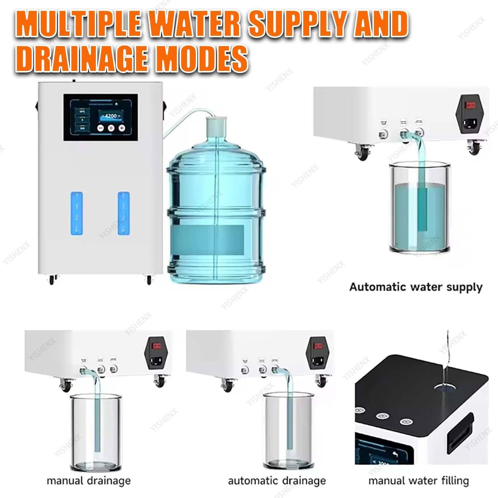 Inhalator Wodorowy, Generator H2 O Wysokiej Czystości 99,99%, 7-Stopniowa Separacja Gazu Od Wody, Timer 0,5–6 Godz, Maks 4200 Ml/Min, Inteligentne Sterowanie Dotykowe, Do Biura(Gunmetal,900ml)