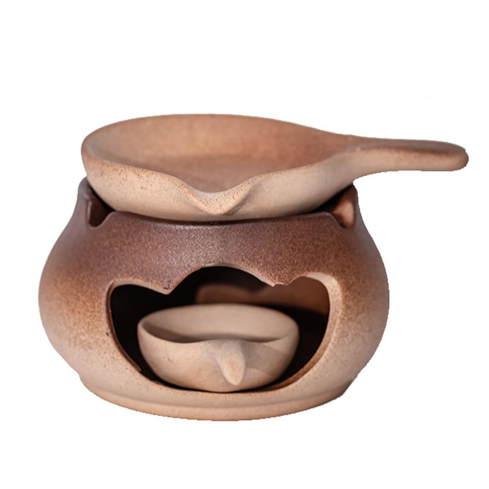 Ceramic Tealight Wax Melt Warmer, Aromatherapy Tealight Diffuser for Wax Melts, Dried Botanicals, Japandi Home Fragrance Decor for Bedroom
