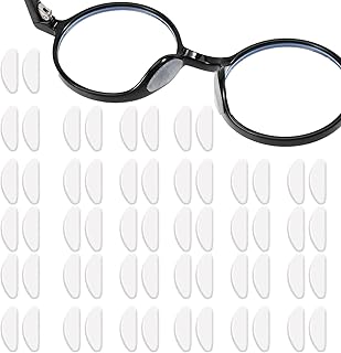 30 Pairs Clear Eyeglasses Nose Pads Anti-Slip Soft Glasses Nose Pad Replacement Silicone Adhesive Transparent Eyeglass Noses Pads for Full Plastic Frames (Clear 1.0mm)