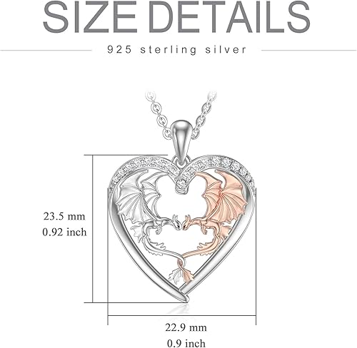 Miniatura 6 de ONEFINITY Dragón collar de plata de ley sin dientes dragón colgante joyería regalos para mujeres hombres ella