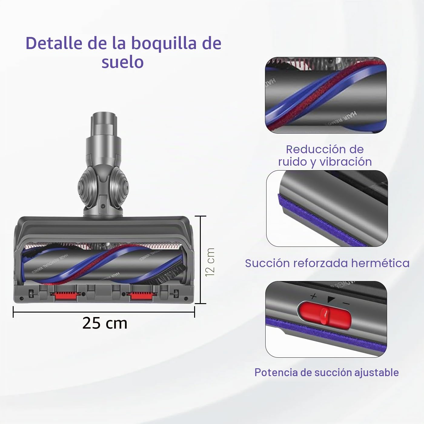 Cepillo High Torque para Dyson V7 V8 V10 V11 V15 Aspiradora, Cepillo de Cabezal Limpiador de Cabezal de turbina para Dyson V10 V7 V8 V11 V15, Cepillo para Moquetas y Suelos Duros