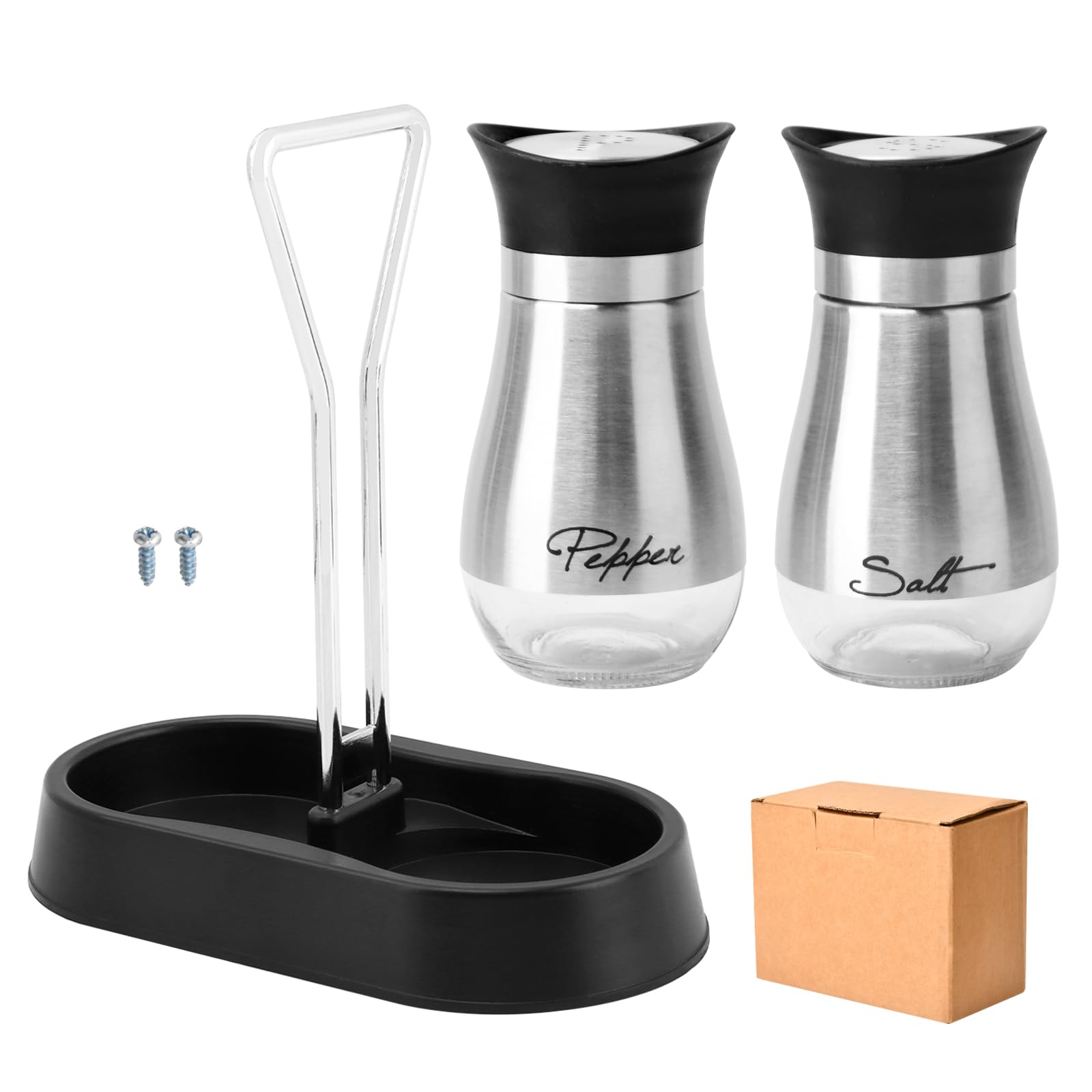 Salt & Pepper Shakers Set with Holder -2