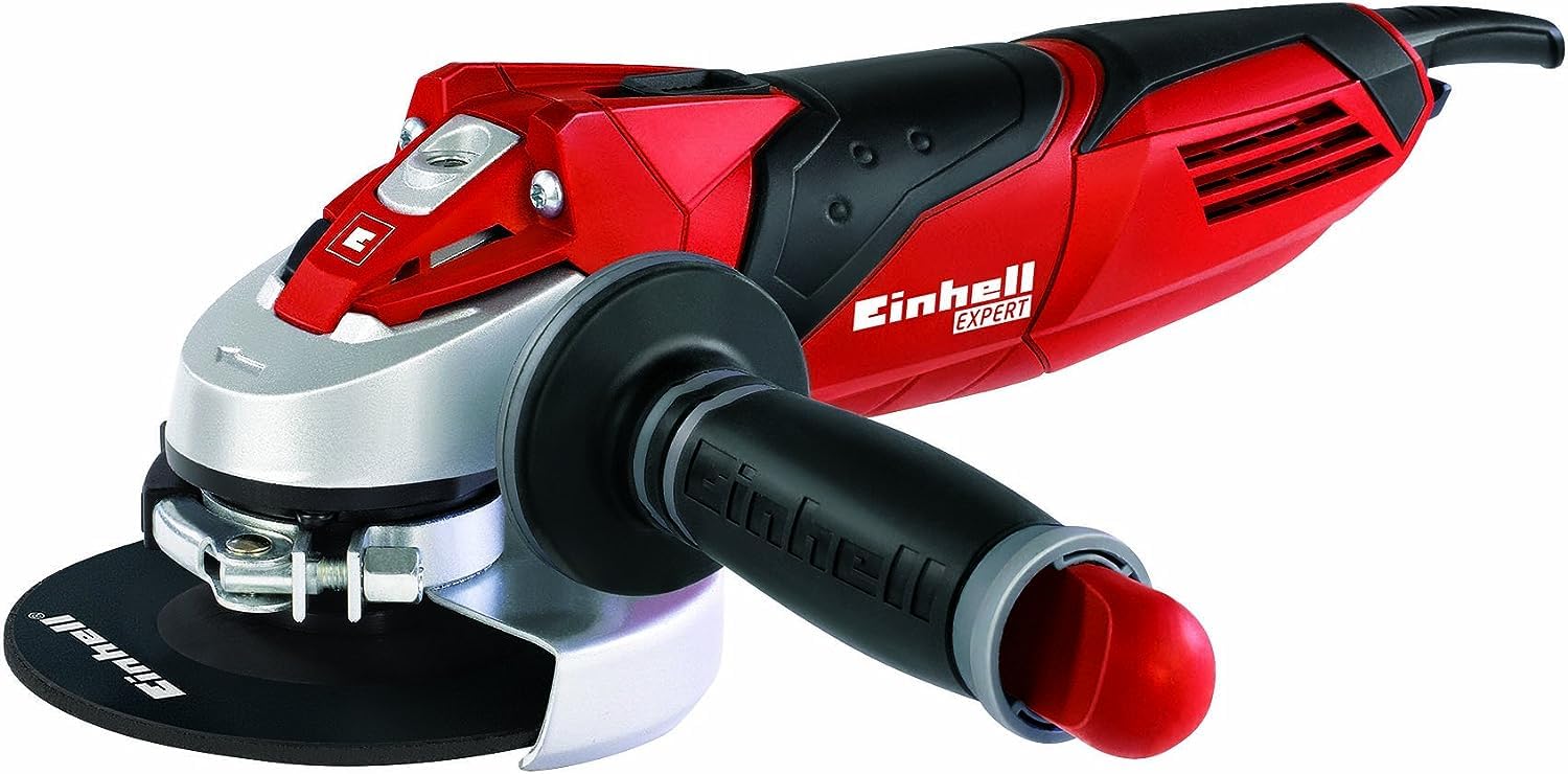 Einhell Amoladora angular TE-AG 125/750 | 750 W | Ø 125 mm | Profundidad de corte de 33 mm | Hasta 12 000 rpm | Protección de corte | Sin disco de corte