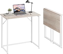 Dripex Table de Bureau Pliante Bureau Informatique Pliable Petit Table d'Ordinateur pour Bureau Domicile, Assemblage Simple, 80 x 46 x 74 cm - Couleur Chêne