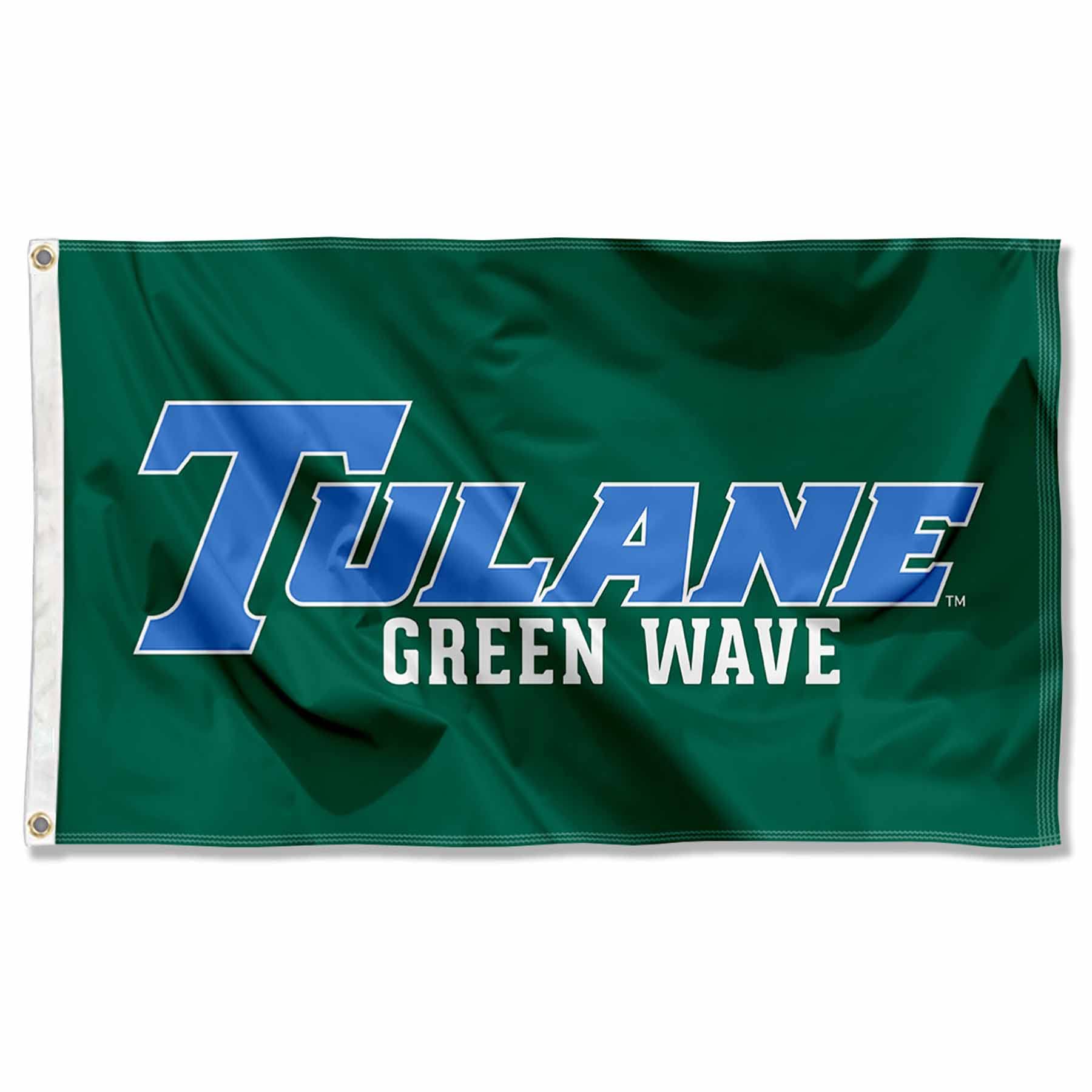 College Flags & Banners Co. Tulane Green Wave Garden Flag - Double Sided 13x18 Inch Polyester Yard Banner