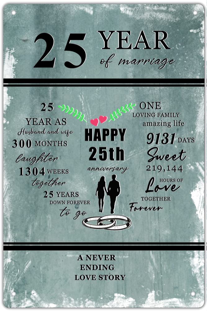 Amazon.com: Strunt Funny Tin Signs Creative 25 Year Marriage