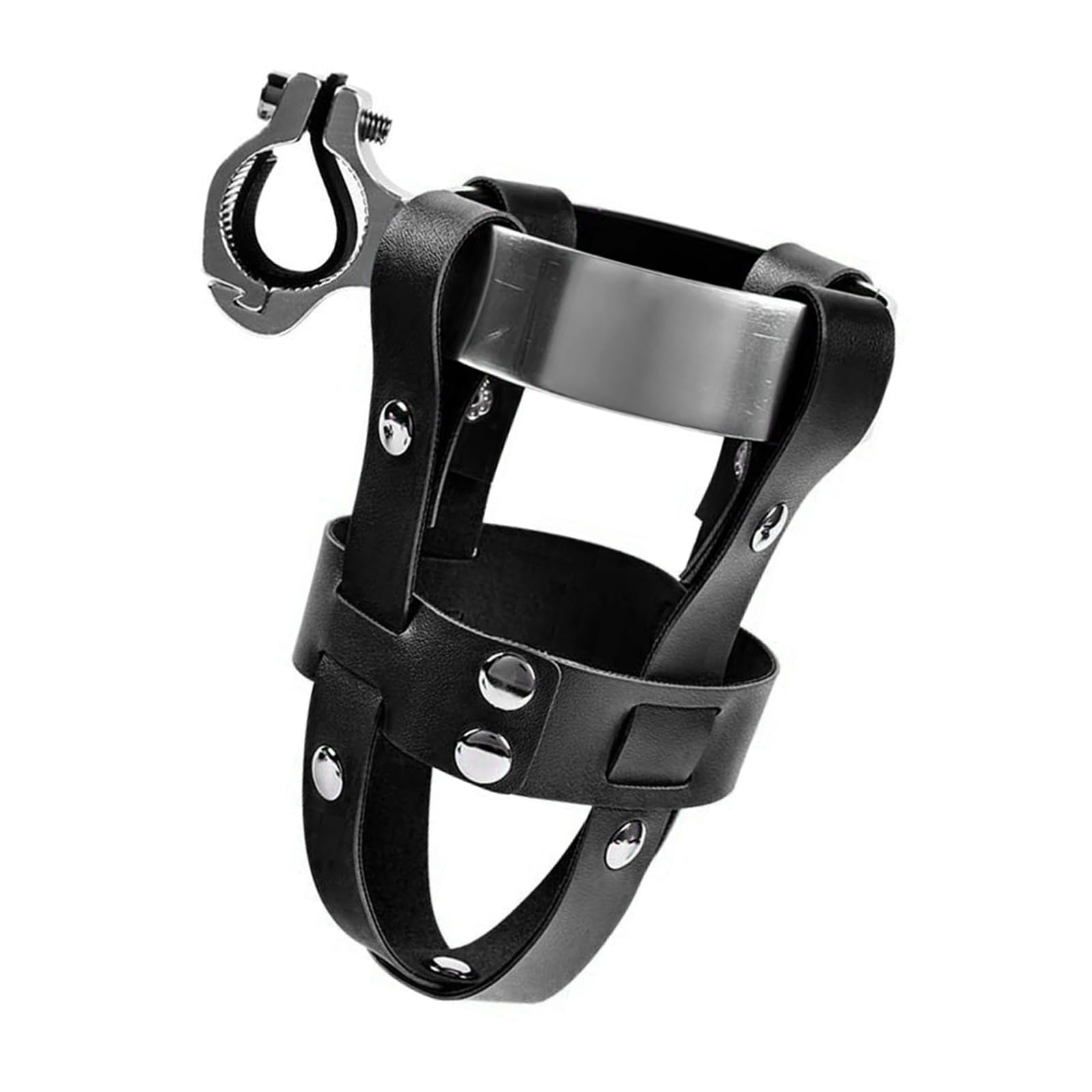 Maxtonser Road Bike Water Bottles Holder Vintage Leather Bike Beverage Holder for Motorcycle Strollers Walkers Wheelchair Scooter
