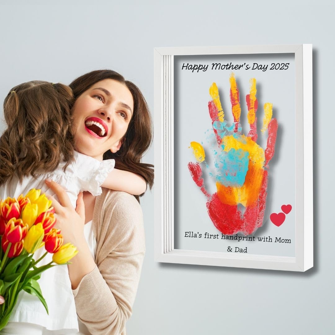 VIMKUS Family Handprint Kit Mothers Day Crafts for Kids, Baby Handprint and Footprint kit with Baby-Safe Paint