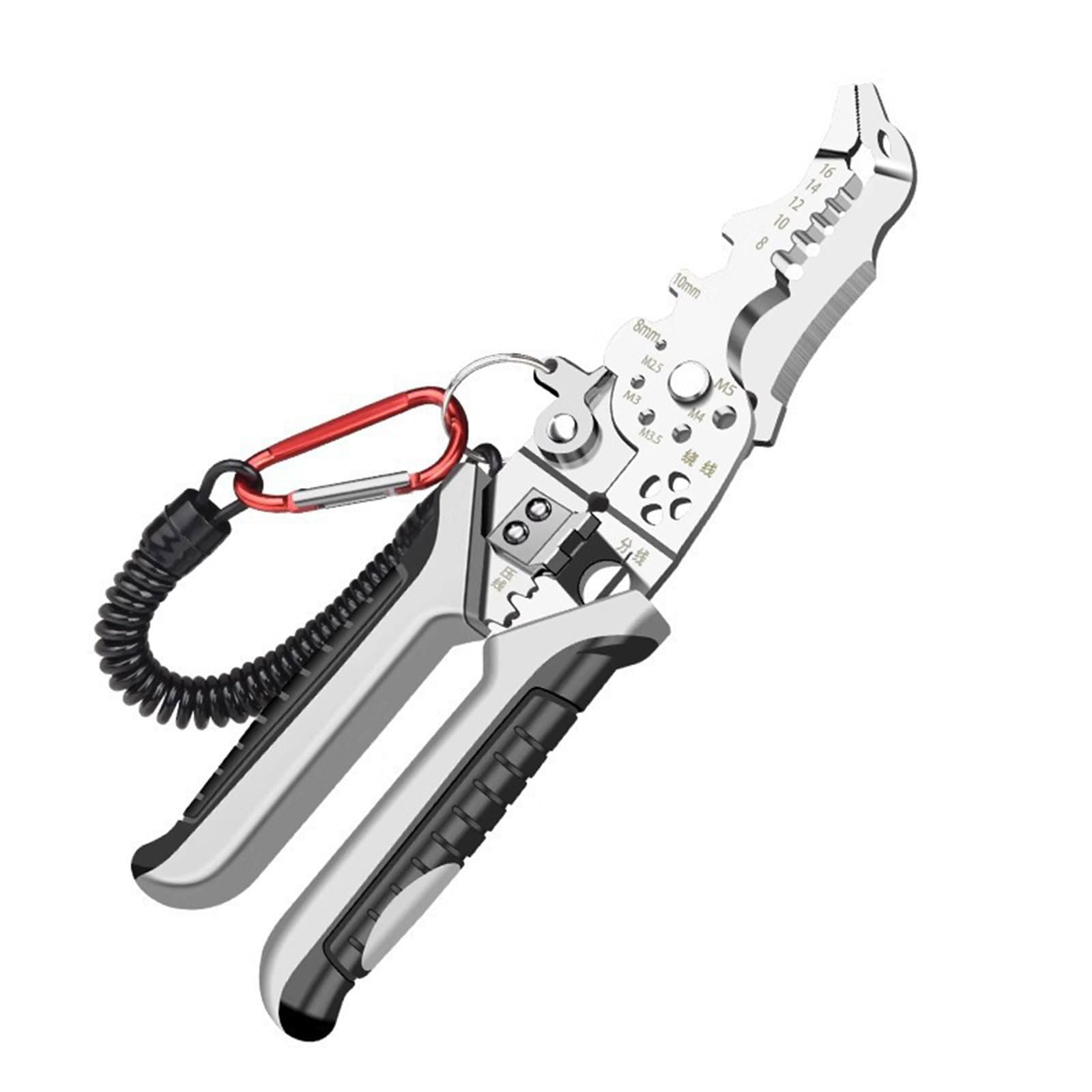 Kaccde Multifunction Electrical Wire Crimping Plier Crimper Plier Cable Electrical Crimping Tool Electrician Pliers Stripper Stripping