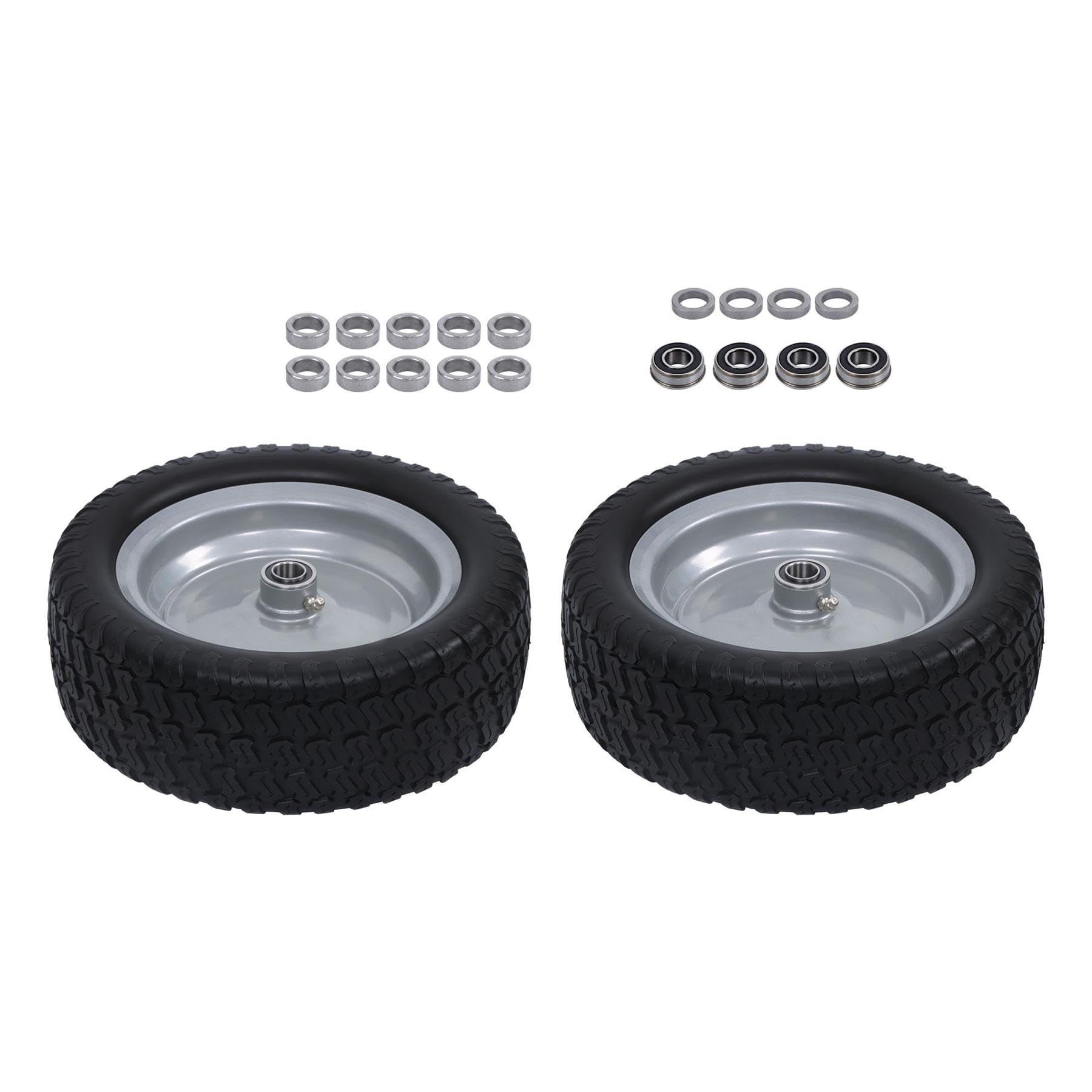ALL-CARB Neumático y rueda sin aire de 13 x 5.00-6, neumático de repuesto de 13 x 5-6 pulgadas para cortacésped con borde, para cortacésped y jardín, patrón Z, paquete de 2