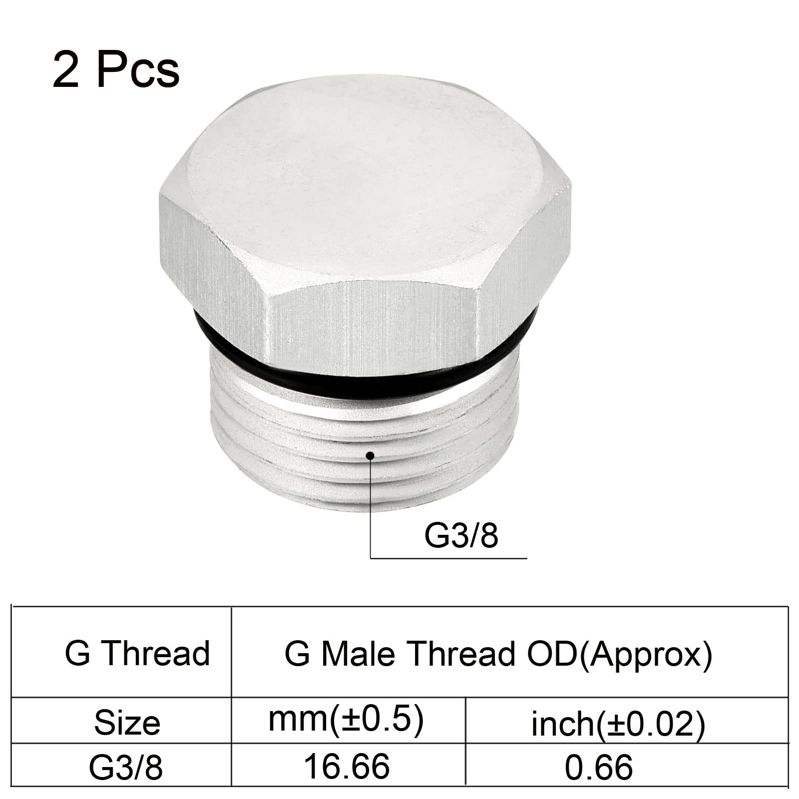2pcs Raccord à Douille 1/4 Pouce NPT Mâle Hexagonale Acier Inoxydable - Bouchon Fileté