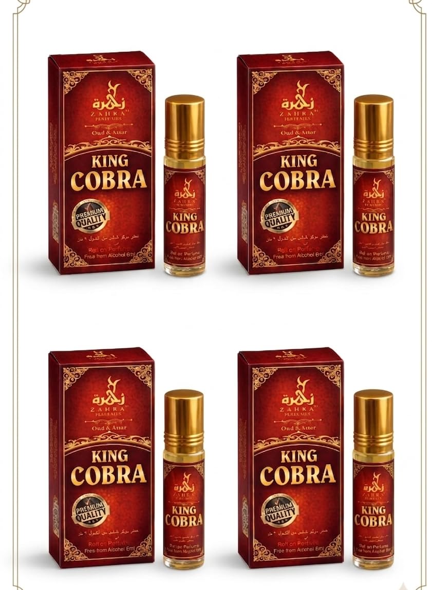 King Cobra Attar Roll-On Alcohol-Free, Premium Attar Fragrance for Men & Women, 6ml*4-image-44